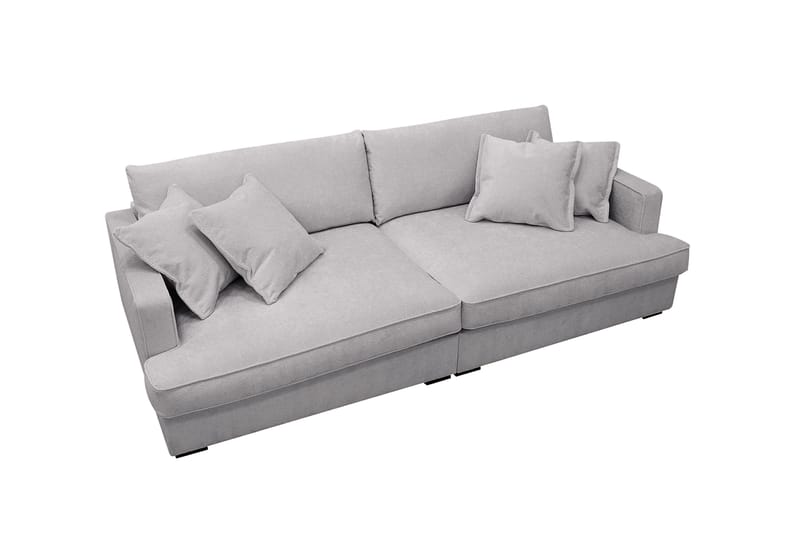 Rossita Lyx 3-seters ekstra dyp sofa i chenille - Grå - Møbler - Sofaer - 3 seter sofa