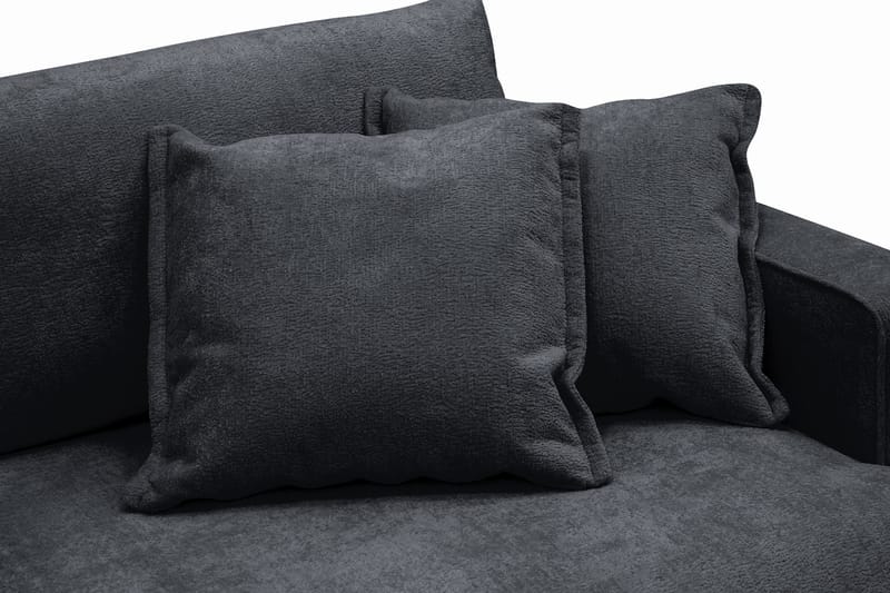 Rossita Lyx 3-seters ekstra dyp sofa i chenille - Trenza 01, Svart Chenille - Møbler - Sofaer - 3 seter sofa