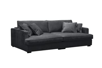 Rossita Lyx 3-seters ekstra dyp sofa i chenille - Trenza 01, Svart Chenille - Møbler - Sofaer - 3 seter sofa