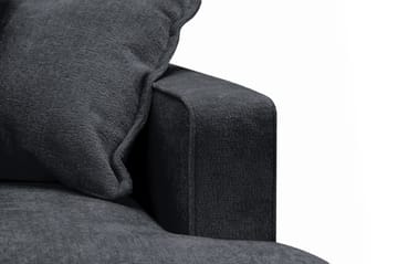 Rossita Lyx 3-seters ekstra dyp sofa i chenille - Trenza 01, Svart Chenille - Møbler - Sofaer - 3 seter sofa