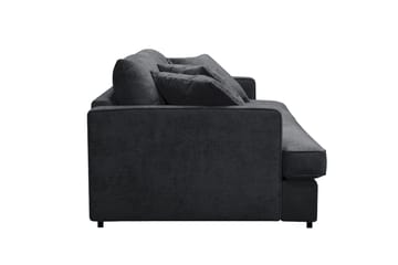 Rossita Lyx 3-seters ekstra dyp sofa i chenille - Trenza 01, Svart Chenille - Møbler - Sofaer - 3 seter sofa