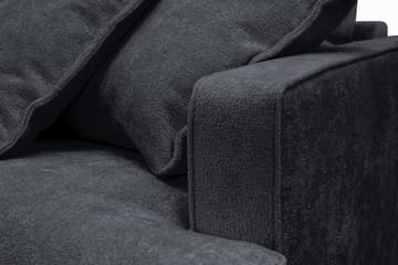 Rossita Lyx 3-seters ekstra dyp sofa i chenille - Trenza 01, Svart Chenille - Møbler - Sofaer - 3 seter sofa