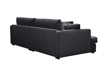 Rossita Lyx 3-seters ekstra dyp sofa i chenille - Trenza 01, Svart Chenille - Møbler - Sofaer - 3 seter sofa
