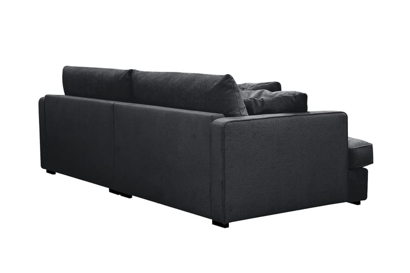 Rossita Lyx 3-seters ekstra dyp sofa i chenille - Trenza 01, Svart Chenille - Møbler - Sofaer - 3 seter sofa