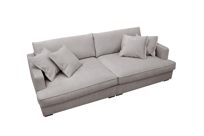 Rossita Lyx 3-seters ekstra dyp sofa i chenille - Trenza 08, Grå/Brun Chenille - Møbler - Sofaer - 3 seter sofa