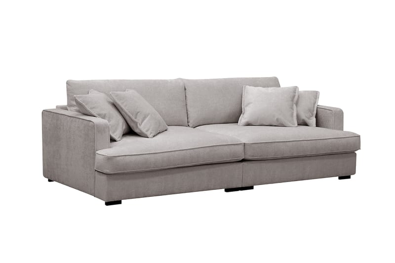 Rossita Lyx 3-seters ekstra dyp sofa i chenille - Trenza 08, Grå/Brun Chenille - Møbler - Sofaer - 3 seter sofa