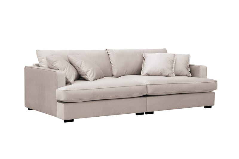 Rossita Lyx 3-seters ekstra dyp sofa i fløyel - Beige - Møbler - Sofaer - Fløyelssofaer