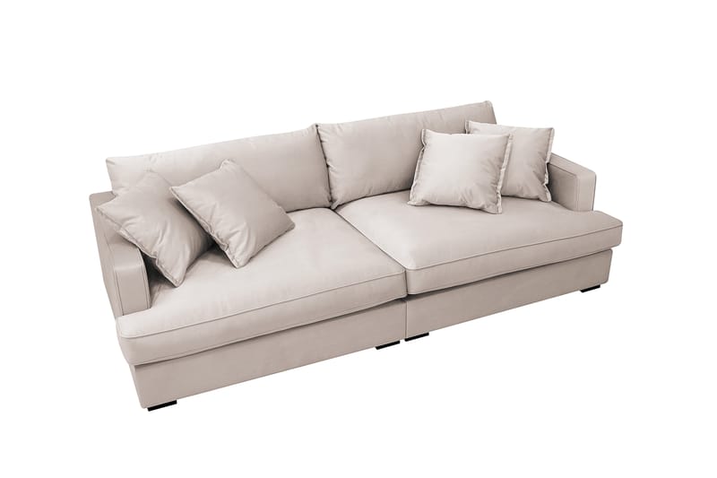 Rossita Lyx 3-seters ekstra dyp sofa i fløyel - Beige - Møbler - Sofaer - Fløyelssofaer