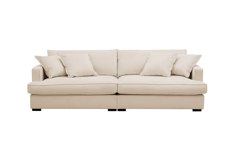 Rossita Lyx 3-seters ekstra dyp sofa i manchester - Beige - Møbler - Sofaer - 3 seter sofa