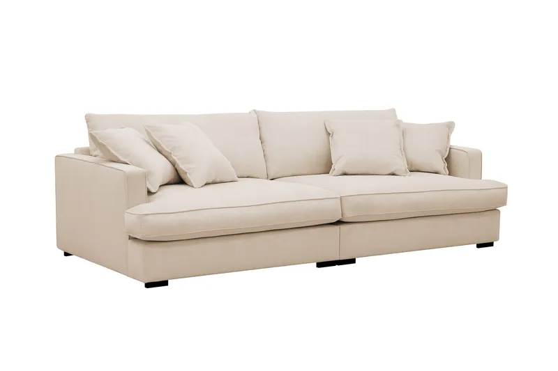 Rossita Lyx 3-seters ekstra dyp sofa i manchester - Beige - Møbler - Sofaer - 3 seter sofa