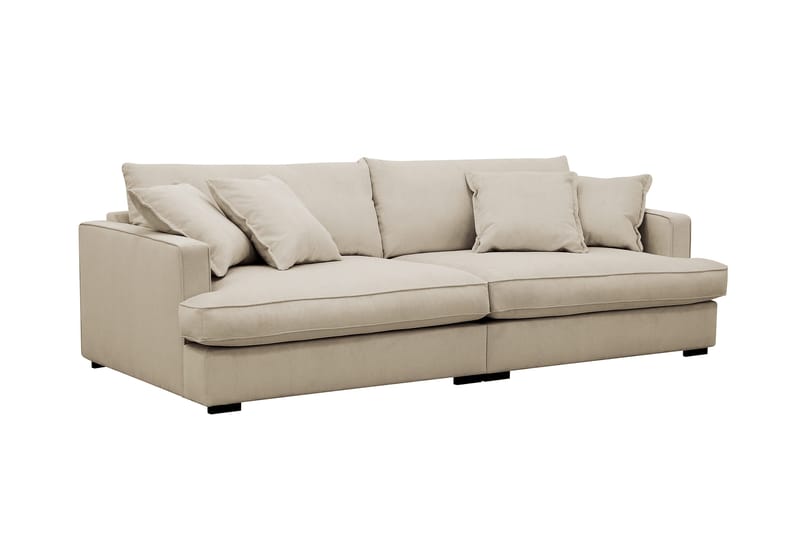 Rossita Lyx 3-seters ekstra dyp sofa i manchester - Krem - Møbler - Sofaer - 3 seter sofa