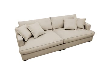 Rossita Lyx 3-seters ekstra dyp sofa i manchester - Krem - Møbler - Sofaer - 3 seter sofa