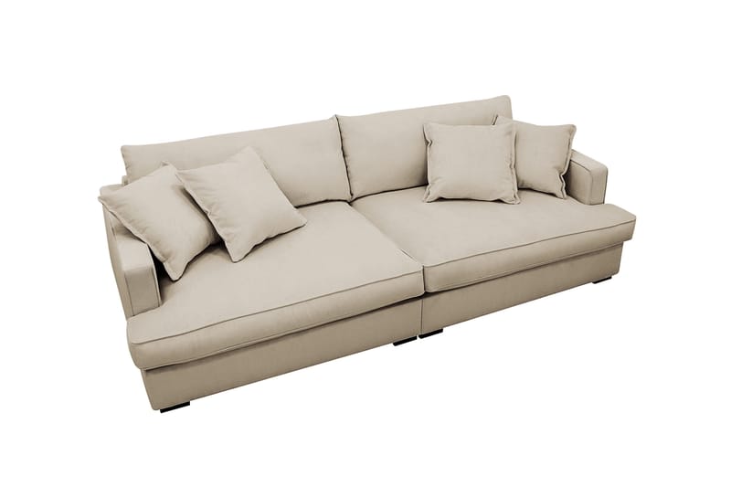Rossita Lyx 3-seters ekstra dyp sofa i manchester - Krem - Møbler - Sofaer - 3 seter sofa