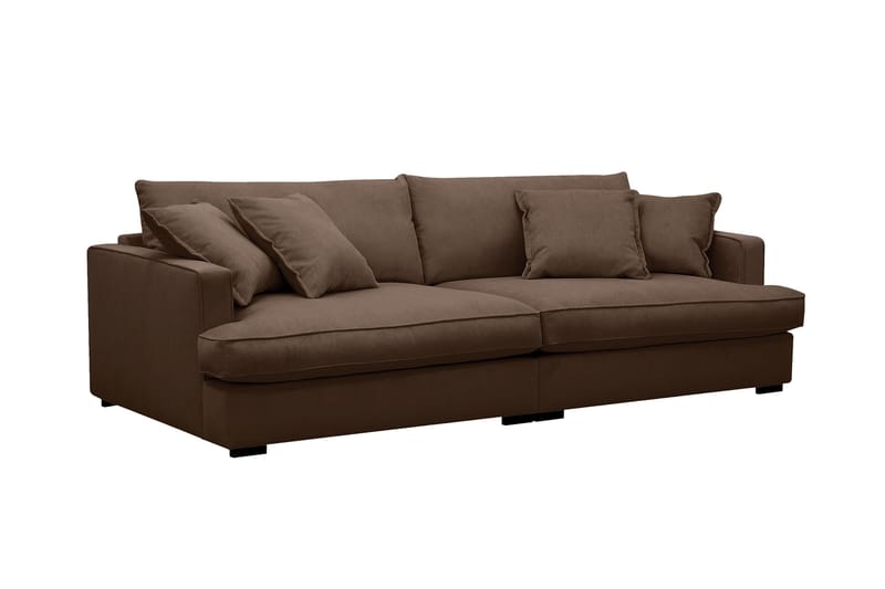 Rossita Lyx 3-seters ekstra dyp sofa i manchester - Mørkebrun - Møbler - Sofaer - 3 seter sofa