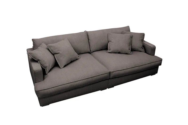 Rossita Lyx 3-seters ekstra dyp sofa i manchester - Mørkegrå - Møbler - Sofaer - 3 seter sofa