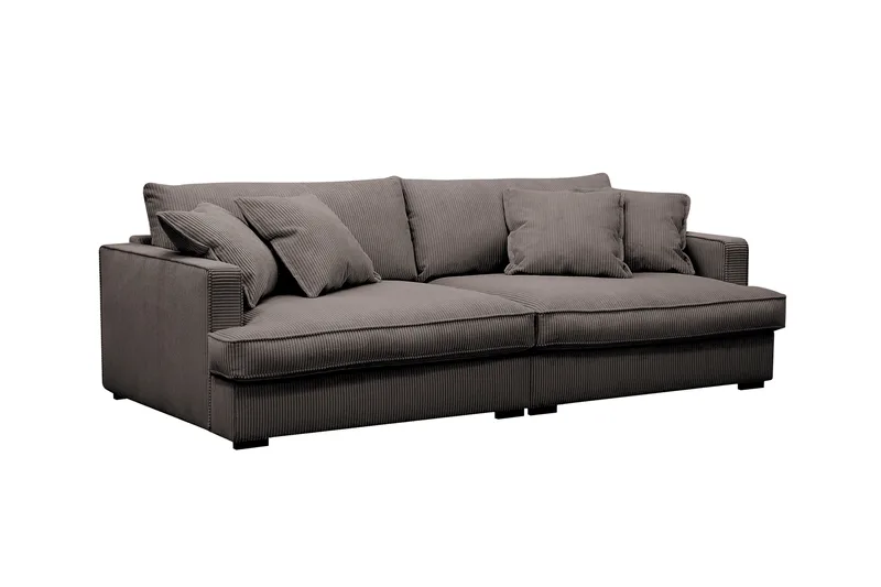 Rossita Lyx 3-seters ekstra dyp sofa i manchester - Mørkegrå - Møbler - Sofaer - 3 seter sofa