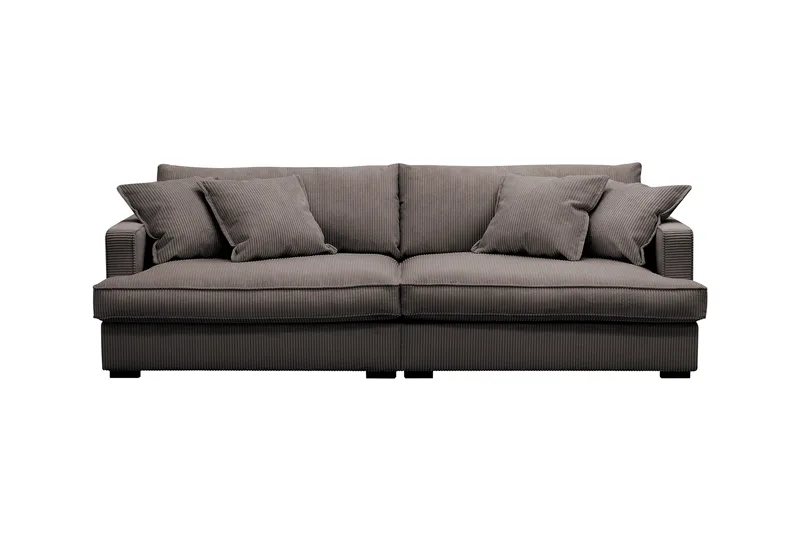 Rossita Lyx 3-seters ekstra dyp sofa i manchester, Mørkegrå