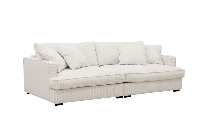 Rossita Lyx 3-seters ekstra dyp sofa i manchester - Naturhvit - Møbler - Sofaer - 3 seter sofa