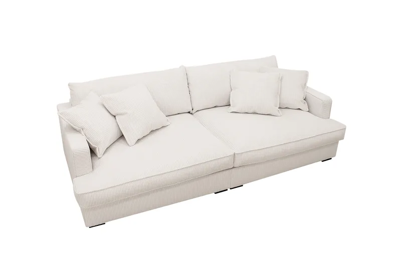 Rossita Lyx 3-seters ekstra dyp sofa i manchester - Naturhvit - Møbler - Sofaer - 3 seter sofa