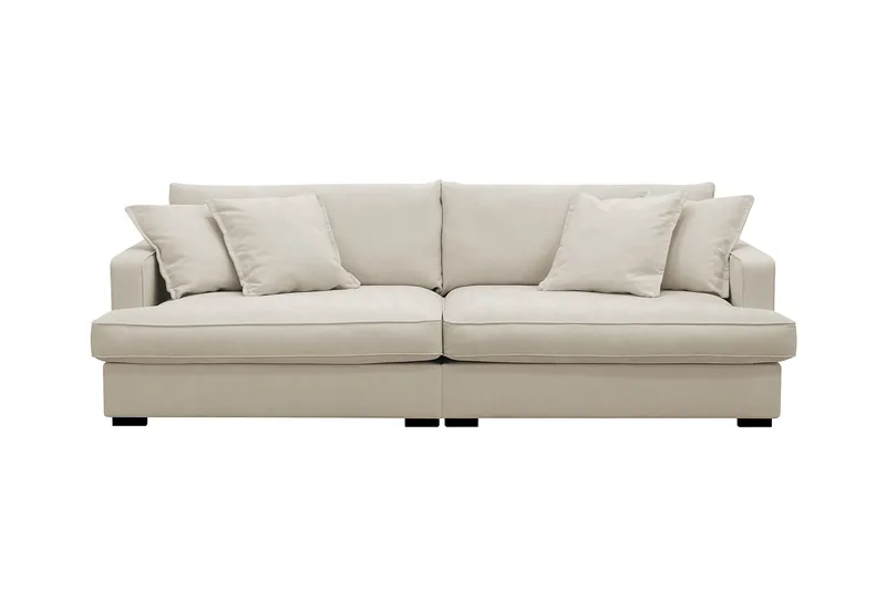 Rossita Lyx 3-seters ekstra dyp sofa i stoff, Beige