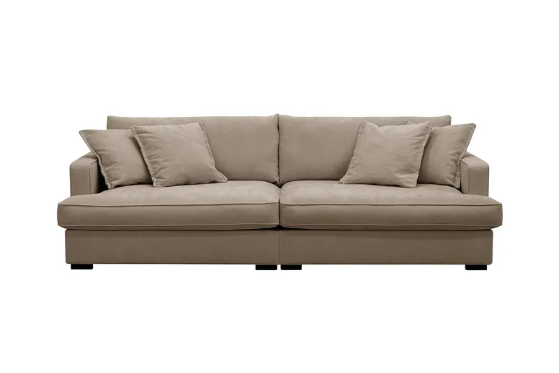 Rossita Lyx 3-seters ekstra dyp sofa i stoff - Brun - Møbler - Sofaer - 3 seter sofa