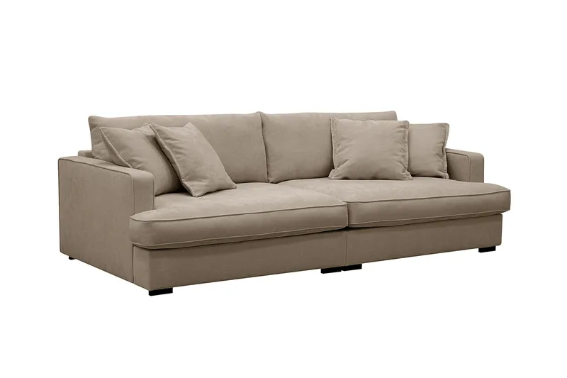 Rossita Lyx 3-seters ekstra dyp sofa i stoff - Brun - Møbler - Sofaer - 3 seter sofa