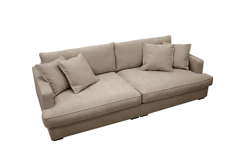 Rossita Lyx 3-seters ekstra dyp sofa i stoff - Brun - Møbler - Sofaer - 3 seter sofa