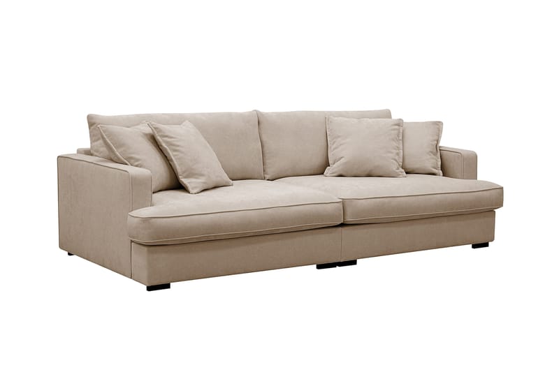 Rossita Lyx 3-seters ekstra dyp sofa i stoff - Lysebrun - Møbler - Sofaer - 3 seter sofa