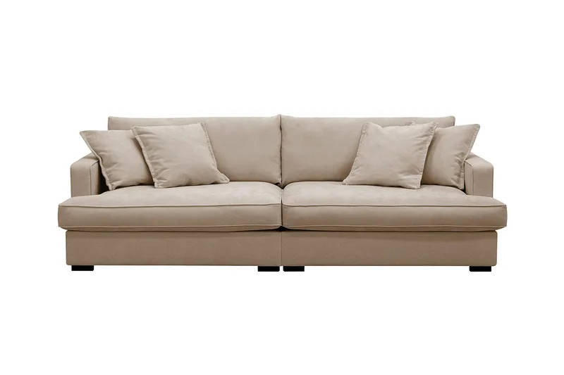 Rossita Lyx 3-seters ekstra dyp sofa i stoff - Lysebrun - Møbler - Sofaer - 3 seter sofa
