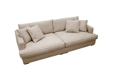 Rossita Lyx 3-seters ekstra dyp sofa i stoff - Lysebrun - Møbler - Sofaer - 3 seter sofa