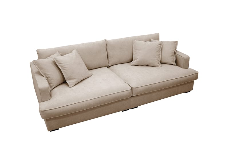 Rossita Lyx 3-seters ekstra dyp sofa i stoff - Lysebrun - Møbler - Sofaer - 3 seter sofa