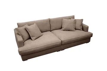 Rossita Lyx 3-seters ekstra dyp sofa i stoff - Mørkebrun - Møbler - Sofaer - 3 seter sofa