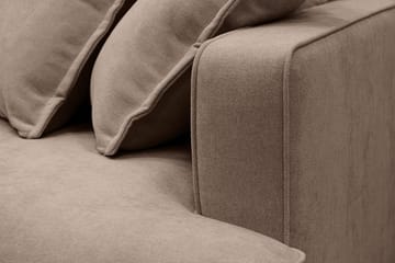 Rossita Lyx 3-seters ekstra dyp sofa i stoff - Mørkebrun - Møbler - Sofaer - 3 seter sofa