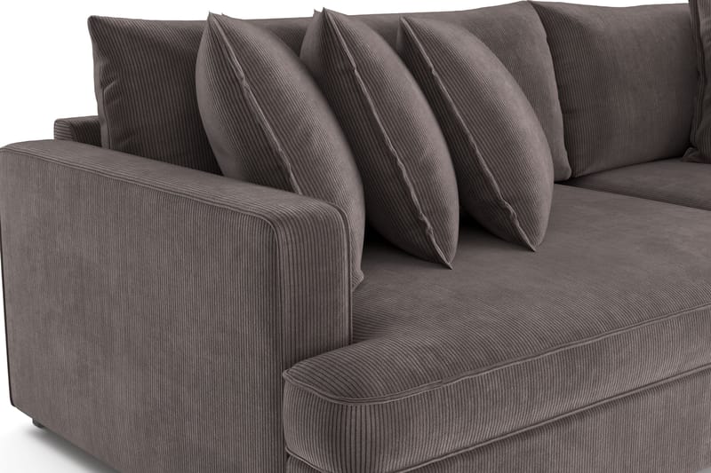 Rossita Lyx 4-seter Ekstra dyp Manchestersofa - Mørkegrå Kordfløyel - Møbler - Sofaer - Fløyelssofaer
