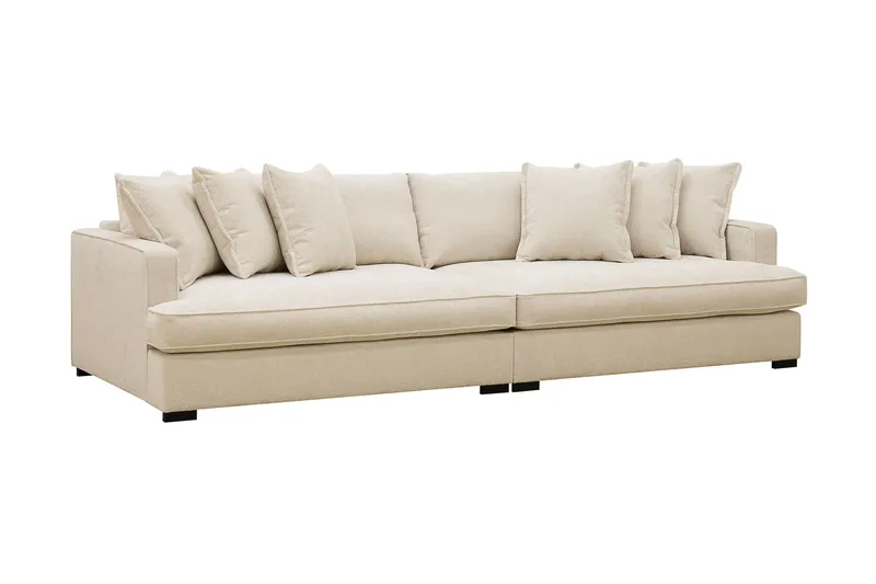 Rossita Lyx 4-seters Ekstra Dyp Sofa i Chenille - Beige - Møbler - Sofaer - 4 seter sofa