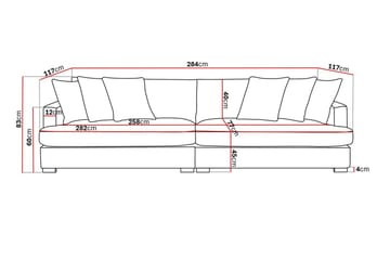 Rossita Lyx 4-seters Ekstra Dyp Sofa i Chenille - Beige - Møbler - Sofaer - 4 seter sofa
