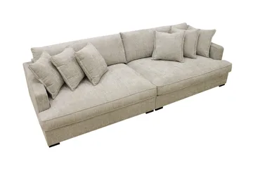 Rossita Lyx 4-seters Ekstra Dyp Sofa i Chenille - Grå / Beige - Møbler - Sofaer - 4 seter sofa