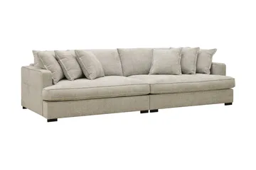 Rossita Lyx 4-seters Ekstra Dyp Sofa i Chenille - Grå / Beige - Møbler - Sofaer - 4 seter sofa