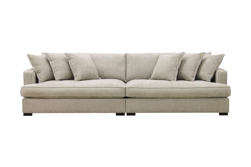 Rossita Lyx 4-seters Ekstra Dyp Sofa i Chenille - Grå / Beige - Møbler - Sofaer - 4 seter sofa