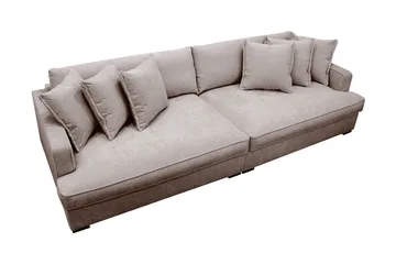 Rossita Lyx 4-seters Ekstra Dyp Sofa i Chenille - Grå / Brun - Møbler - Sofaer - 4 seter sofa