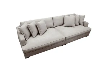 Rossita Lyx 4-seters Ekstra Dyp Sofa i Chenille - Grå / Brun - Møbler - Sofaer - 4 seter sofa