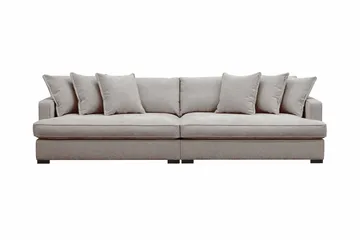 Rossita Lyx 4-seters Ekstra Dyp Sofa i Chenille - Grå / Brun - Møbler - Sofaer - 4 seter sofa