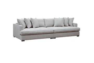 Rossita Lyx 4-seters Ekstra Dyp Sofa i Chenille - Grå / Brun - Møbler - Sofaer - 4 seter sofa