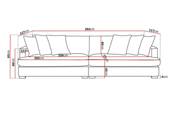 Rossita Lyx 4-seters Ekstra Dyp Sofa i Chenille - Grå / Brun - Møbler - Sofaer - 4 seter sofa