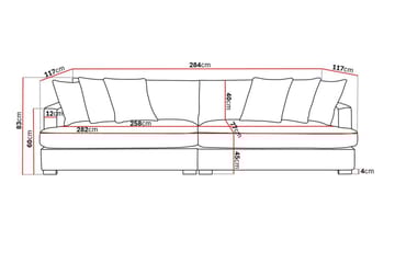 Rossita Lyx 4-seters Ekstra Dyp Sofa i Chenille - Grå / Brun - Møbler - Sofaer - 4 seter sofa