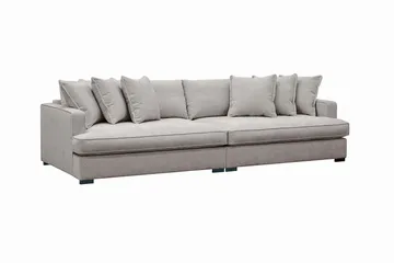 Rossita Lyx 4-seters Ekstra Dyp Sofa i Chenille - Grå / Brun - Møbler - Sofaer - 4 seter sofa