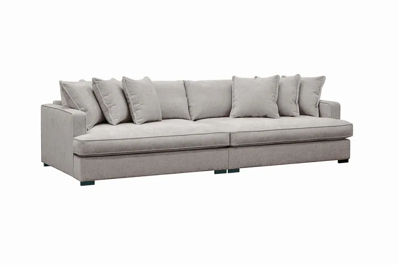 Rossita Lyx 4-seters Ekstra Dyp Sofa i Chenille - Grå / Brun - Møbler - Sofaer - 4 seter sofa