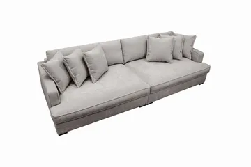 Rossita Lyx 4-seters Ekstra Dyp Sofa i Chenille - Grå / Brun - Møbler - Sofaer - 4 seter sofa
