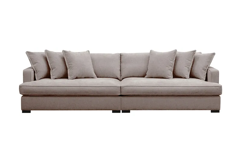 Rossita Lyx 4-seters Ekstra Dyp Sofa i Chenille - Grå / Brun - Møbler - Sofaer - 4 seter sofa