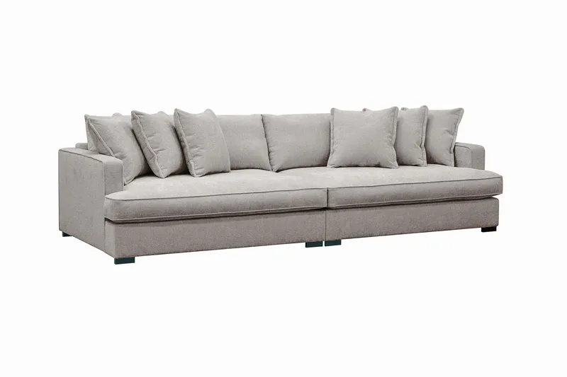 Rossita Lyx 4-seters Ekstra Dyp Sofa i Chenille - Grå / Brun - Møbler - Sofaer - 4 seter sofa